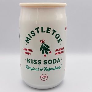 NEW DW Home Christmas Holiday Winter Mistletoe Kiss Soda Candles Red Green White